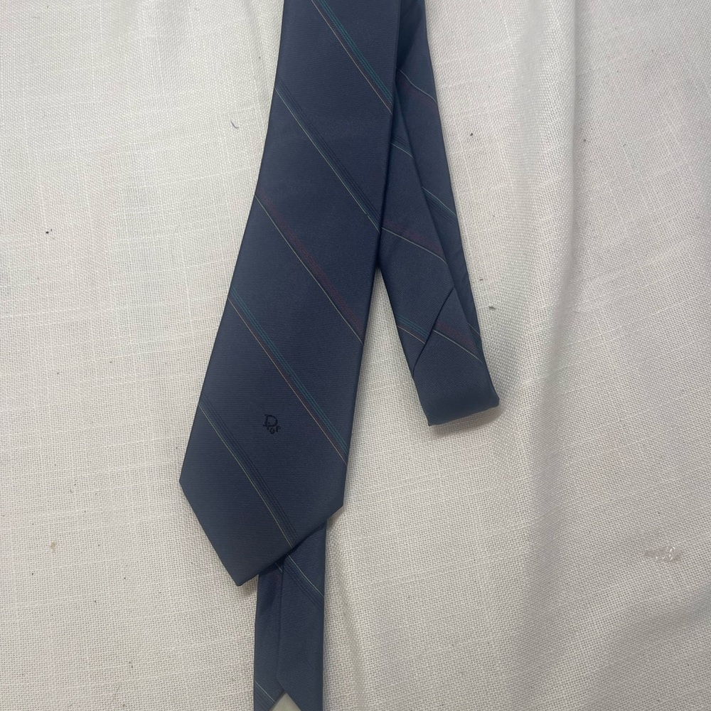 Dior Navy Striped Men's Tie